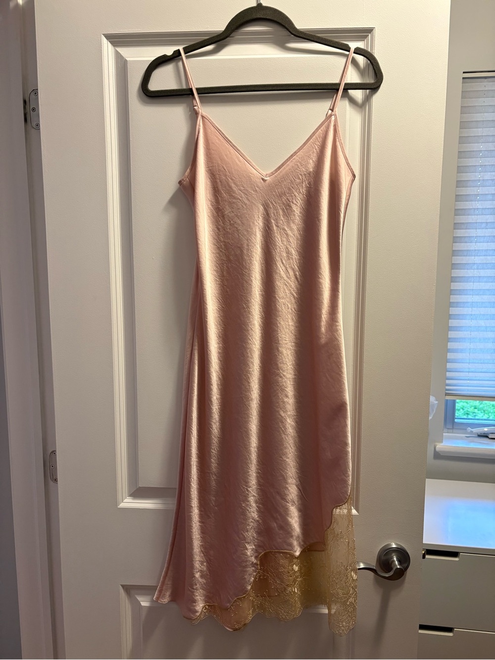 Wilfred silky slip dress with lace trim